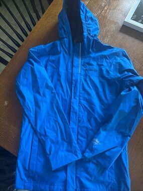 Columbia Omni Tech Waterproof Breathable Rain Jacket Kids Large Blue